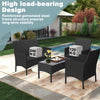 4 Seater Rattan Garden Furniture Set Patio Sofa Table Chairs Glass Outdoor