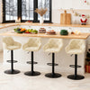 Set of 2/4 Bar Stools Velvet w/Armrest 8cm Thick Seat Swivel Bar Chair Breakfast
