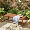 2 Pcs Outdoor Solid Hardwood Dining Bench with Teak Oil Finish