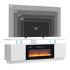 70'' TV Stand Cabinet High Gloss Electric Fireplace Unit W/ LED 12 Colour Flame
