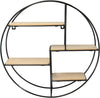 Metal Wire Wall Shelf Home Decor Storage Floating Round Multi-Section Shelf