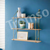 3 Tier Metal Wire Wall Floating Shelves Storage Shelf Living Room Gold