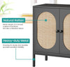 83cm 2 Door Rattan Buffet Cabinet Sideboard Storage Cupboard w/ Adjustable Shelf