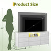 63in TV Stand with 8 Fabric Drawers & LED Lights, Storage Cabinet with Wood Top