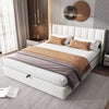 6FT SUPER KING OTTOMAN STORAGE UPHOLSTERED BED FRAME WITH HEADBOARD & LED LIGHTS