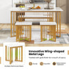 4 Piece Rectangular Kitchen Table with Bench & 2 Stools Dining Table Set