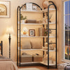 Arched Bookshelf Corner Bookcase L Shaped Bookshelf Metal Frame Display Rack