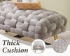 Velvet Ottoman Bench with Gold Metal Legs, Grey Upholstered Entryway Seat