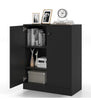 2-Door Storage Cabinet Modern Accent Cabinet with 3 Shelves-Black
