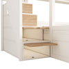 Children's Bunk Bed w/ Storage Stairs & Double Hydraulic Storage Lower Bed White