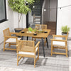 COSTWAY 4-Person Outdoor Dining Table 107x107cm Acacia Wood Patio Table-Natural