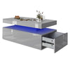 High Gloss LED Coffee Table With Storage 2 Drawers Modern Living Room Furniture