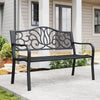 Patio Bench 127CM Outdoor Garden Bench with Armrests Black