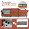 Modular L-Shaped 3-Seater Sofa Couch Set Upholstered Convertible Chaise Lounge