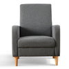 Accent Chair Wingback Armchair with Wood Frame for Living Room Grey New