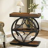 Industrial Side Table Narrow Small End Table with 3-Tier Storage for Living Ro