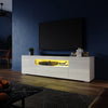 High Gloss TV Unit Cabinet Stand 180cm White Storage with LED Lights Sideboard