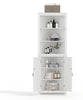 64" Farmhouse Corner Cabinet, 6-Tier Storage Cabinet with Barn Door & Shelves