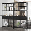6 Tier Large Industrial Bookshelf Standing Tall Bookcas Cupboard Study Hallway