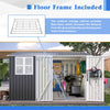 Garden Shed 10x10FT Steel Apex Tool Equipment Organize W/Window Door Anthracite