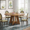 Round Dining Table, 120 cm Farmhouse Kitchen Table for 4 People for Dining Room