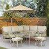 8 Seater Beige Garden Corner Sofa Set with Rope Effect with Matching Dini FTR212