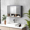 Bathroom Cabinet Wall Mounted Mirror Storage with Shelves Grey