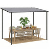 3 x 2 m Lean to Garden Pergola, Metal Frame Gazebo Pergola, Grey