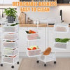 6 Tier Kitchen Rotating Storage Trolley Cart Utility Vegetable Mobile Shelf Rack