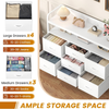 Chest of Drawers Bedroom, Fabric Dresser with 7 Drawers, Storage Dresser with 2