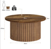 - Round Coffee Table, 31.5'' - Wood Center Table with Fluted Base