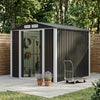 Metal Garden Shed 6 x 8ft Outdoor Storage House Waterproof Sheds Lockable Doors