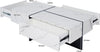 Coffee Table LED Lights with Drawers White High Gloss Modern Living Room