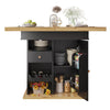 Dining Table 110-140cm Extendable Kitchen Table w/ Hidden Storage for 4-6 People