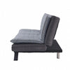 Fabric Sofa Bed 3 Seater Grey Charcoal Duo Contrast Fabric Chrome Legs Recliner