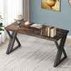 Writing Computer Desk, 140CM Home Office Executive Desk with Z-Shaped Metal Leg