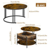 Set of 2 Nesting Coffee Tables Round Stacking Sofa Side Tables for Living Room