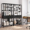 6 Tier Large Industrial Bookshelf Standing Tall Bookcas Cupboard Study Hallway