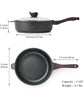 Nonstick Deep Frying Pan with Lid, 30 Cm/5.7 L Large Skillet,Granite Stone Saut,