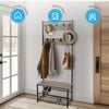 Coat Rack Stand with Shoe Storage Bench 9 Hooks Rustic 2 Colours Entrance Hall