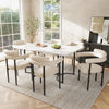 MODERN DINING CHAIRS SET OF 6 CREAM VELVET UPHOLSTERED PADDED SEAT ARMCHAIRS