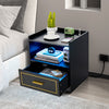 LED Side End Table Storage Nightstand Smart Bedside Table Cabinet Living Room