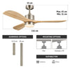 VONLUCE 52" Modern Ceiling Fan w Light & Remote 6 Speeds Reversible Motor 132cm