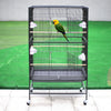 Large Parrot Cage Rolling Metal Bird Cage Pet Lovebird Cockatiel Conure Budgie