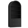 Arched Bookcase with Drawers Arch Display Cabinet Tall Bookshelf 79.5x36x177cm