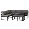 Garden Furniture Set Metal 7 Seater Outdoor Dining Table and Sofa with Cushions