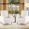 Modern Upholstered Sofa chair with Teddy Fleece Cover-White