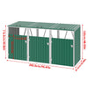 Large Wheelie Bin Storage Metal Store Cover Garden Rubbish Dustbin 4 Shed Green