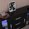 LED Sideboard 2 Door 3 Drawer Buffet Storage Cabinet Cupboard TV Unit High Gloss