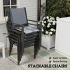 7 Piece Garden Dining Set, Outdoor Furniture w/ 6 Stackable Chairs